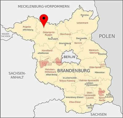 Position von Wittstock in Brandenburg